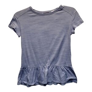 Ivivva Kids By Lululemon Blue Peplum Short Sleeve Athletic Tee - Size 10